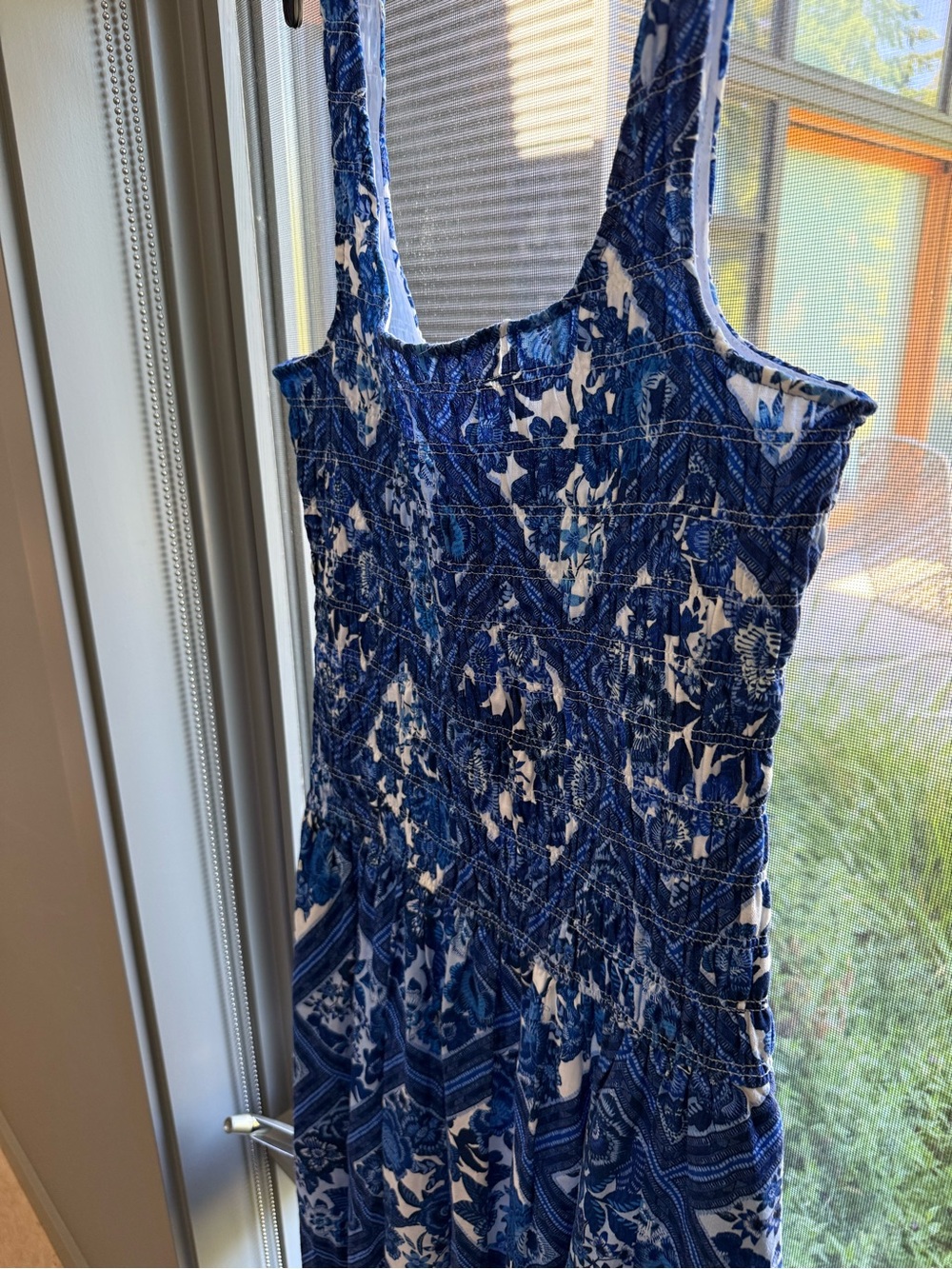 Avec Les Filled NWT  Smocked Linen Midi Dress XL